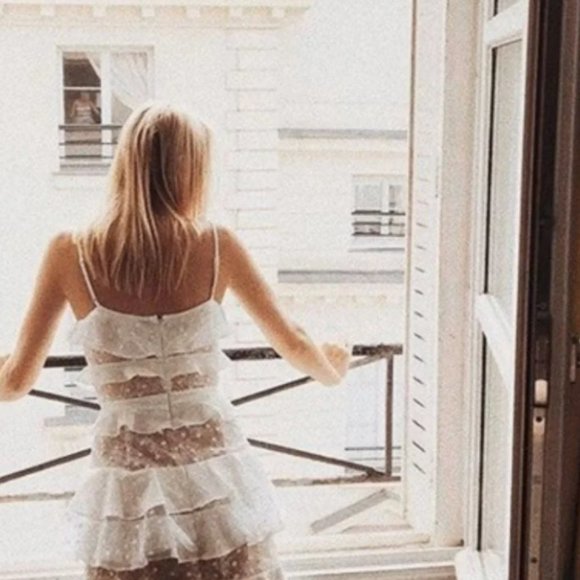 For Love And Lemons Cosmic Tiered Lace Mini Dress - Picture 16 of 16